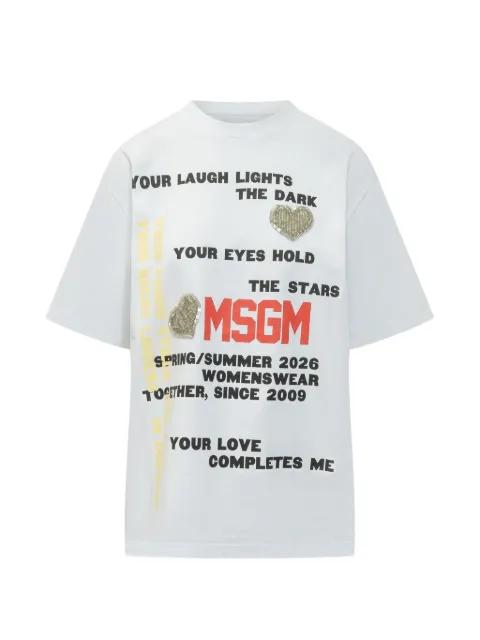 embellished graphic T-shirt by MSGM
