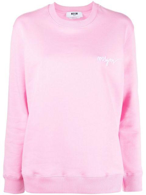 embroidered-logo cotton sweatshirt by MSGM