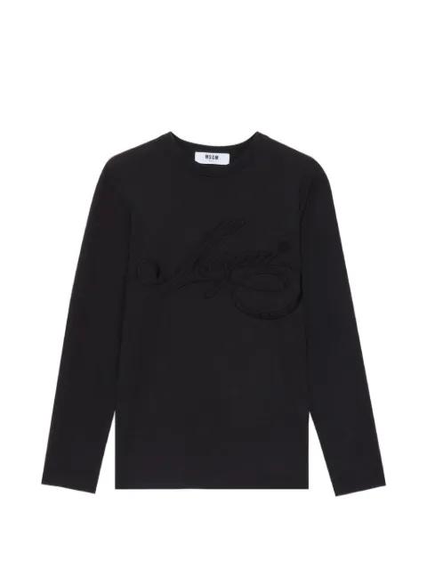 embroidered-logo long-sleeve T-shirt by MSGM