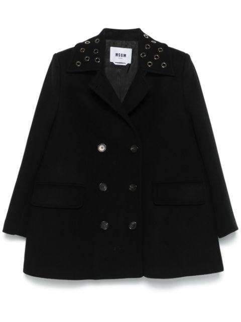 eyelet-detail coat by MSGM