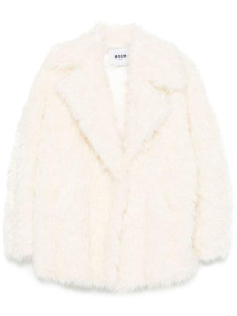 faux-fur coat by MSGM
