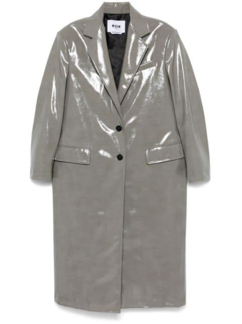 faux-leather coat by MSGM
