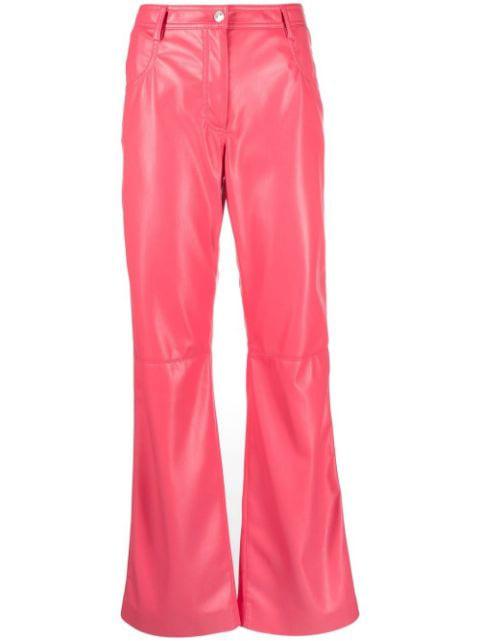 faux-leather straight-leg trousers by MSGM