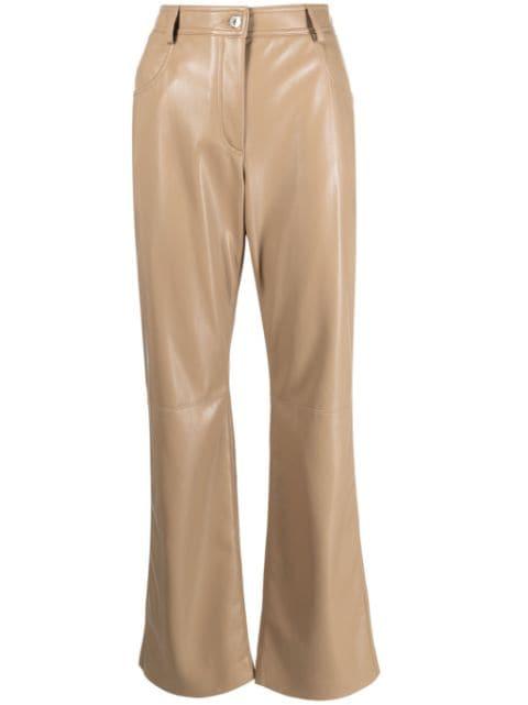 faux-leather straight-leg trousers by MSGM