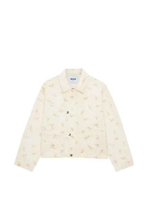 floral denim jacket by MSGM
