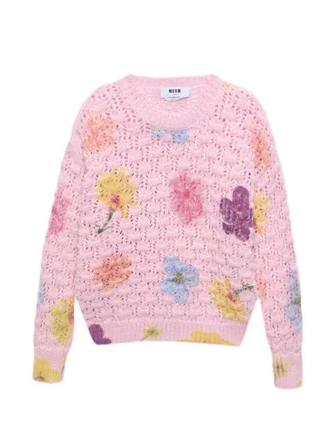 floral-embellishment sweater by MSGM