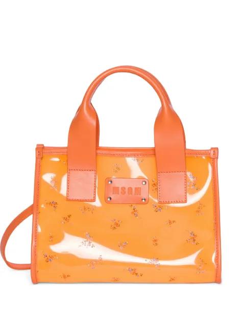 floral handle tote bag by MSGM