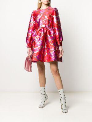 floral jacquard flared dress by MSGM