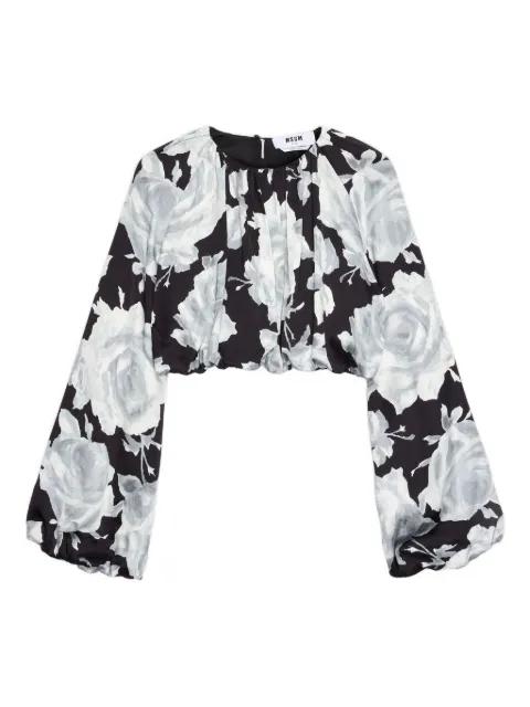 floral long-sleeve blouse by MSGM