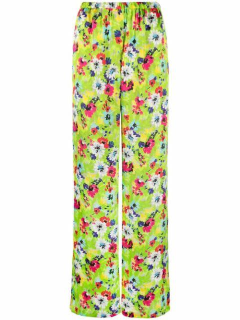 floral pattern palazzo trousers by MSGM