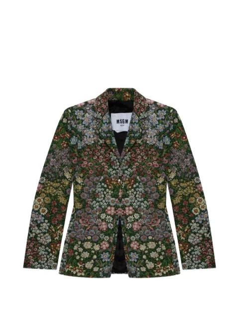 floral-pattern single-breasted blazer by MSGM