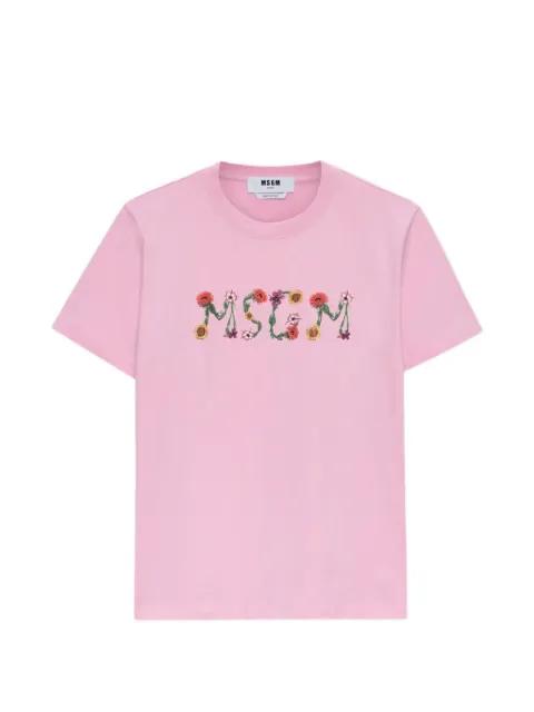 floral-print T-shirt by MSGM