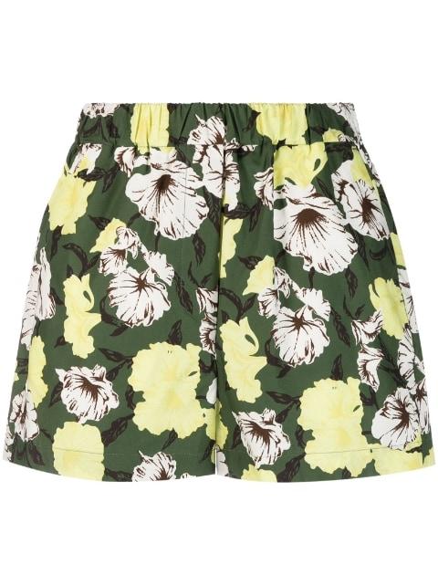 floral-print cotton shorts by MSGM
