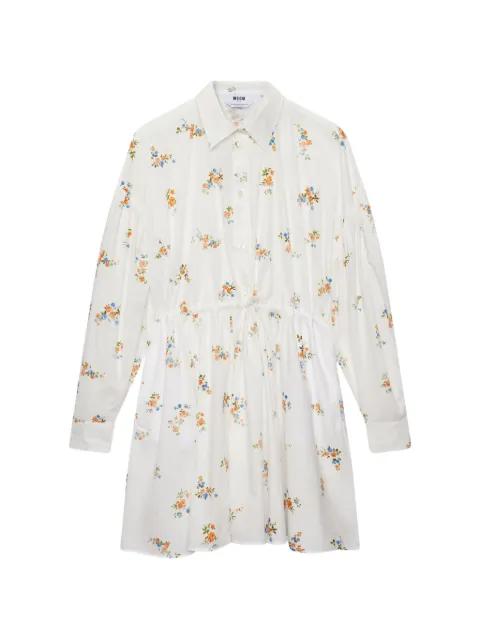 floral-print drawstring mini dress by MSGM