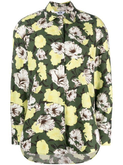 floral-print long-sleeve shirt by MSGM