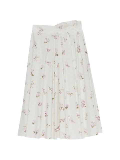 floral-print midi pleated skirt by MSGM