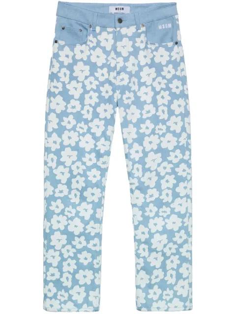 floral-print straight pants by MSGM