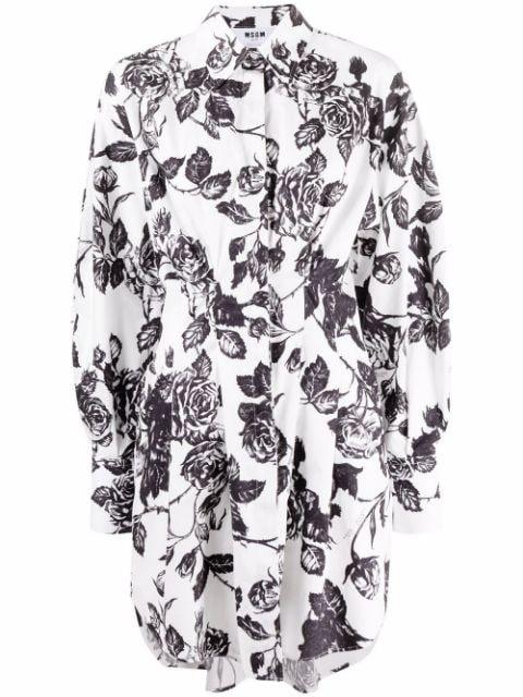 floral shift shirt dress by MSGM