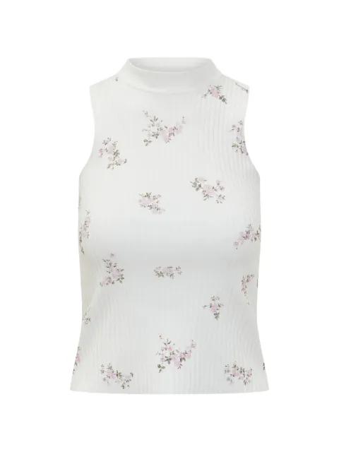 floral turtleneck top by MSGM