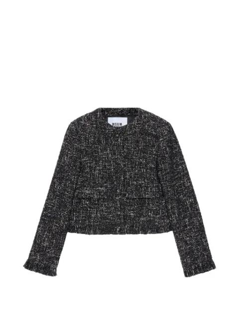 frayed bouclé jacket by MSGM