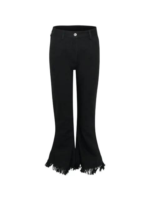 frayed cotton flared trousers by MSGM