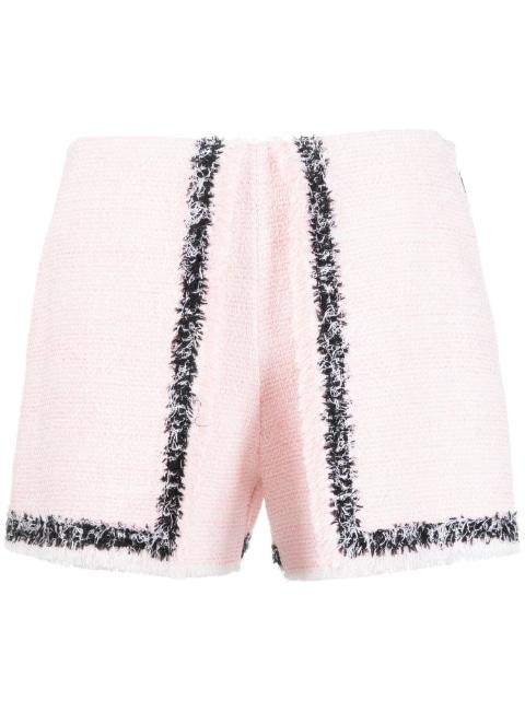frayed-edge tweed mini shorts by MSGM