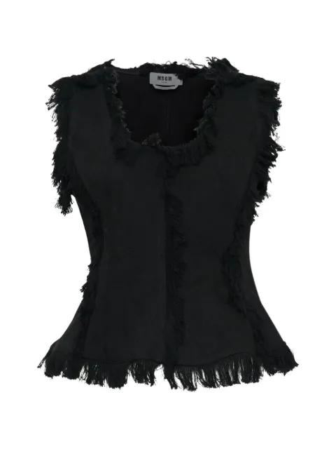 fringe-trim sleeveless top by MSGM