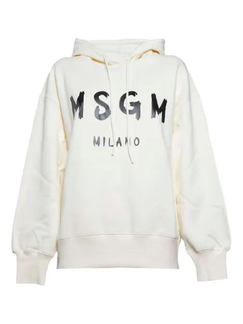 graphic-logo hoodie by MSGM