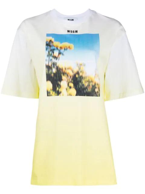 graphic logo-print T-shirt by MSGM