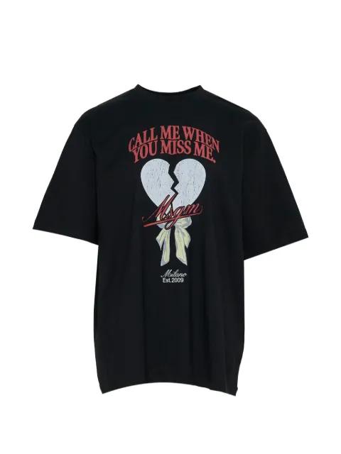 graphic-print cotton T-shirt by MSGM