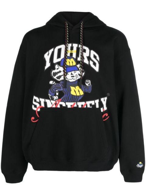 graphic-print cotton hoodie by MSGM