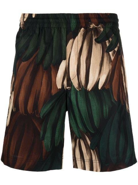 graphic-print cotton shorts by MSGM