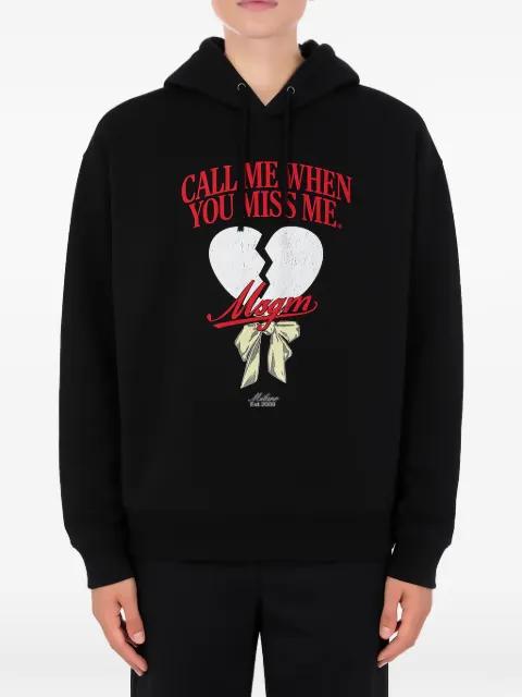 graphic-print hoodie by MSGM