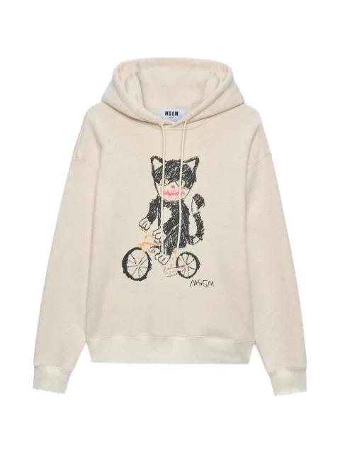 graphic-print hoodie by MSGM