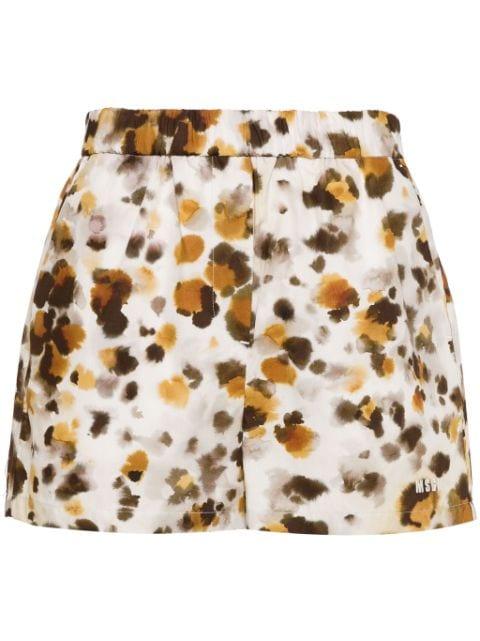 graphic-print poplin shorts by MSGM