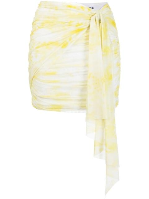 graphic-print ruched miniskirt by MSGM