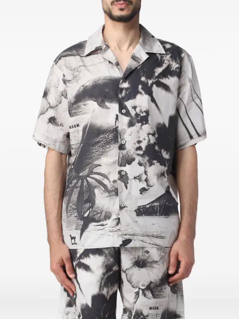 graphic-print short-sleeve shirt by MSGM