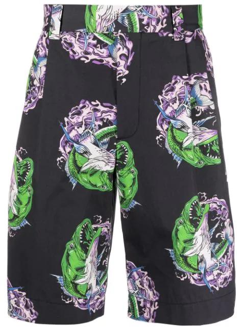 graphic-print straight-leg shorts by MSGM