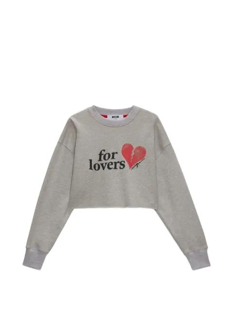 heart cropped sweatshirt by MSGM