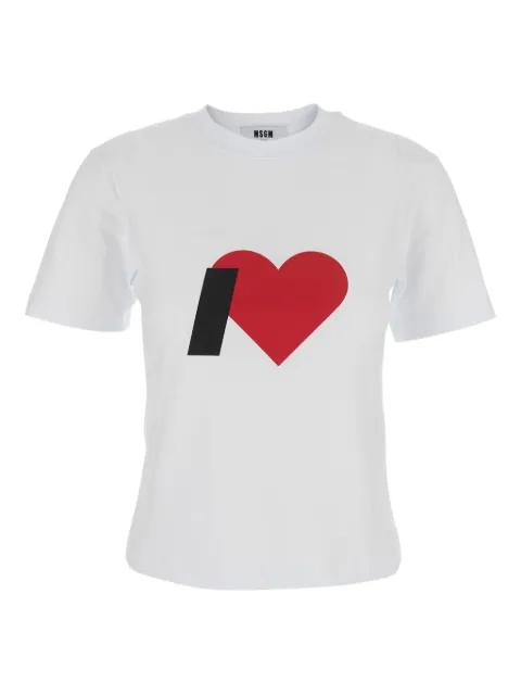 heart-print crew-neck T-shirt by MSGM