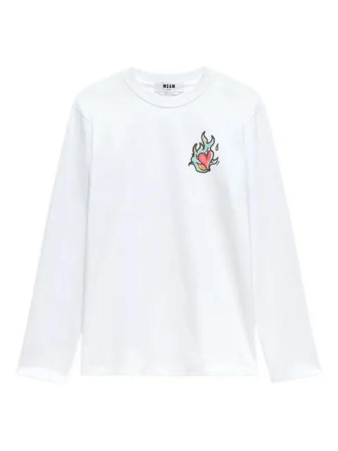 heart-print long-sleeve T-shirt by MSGM