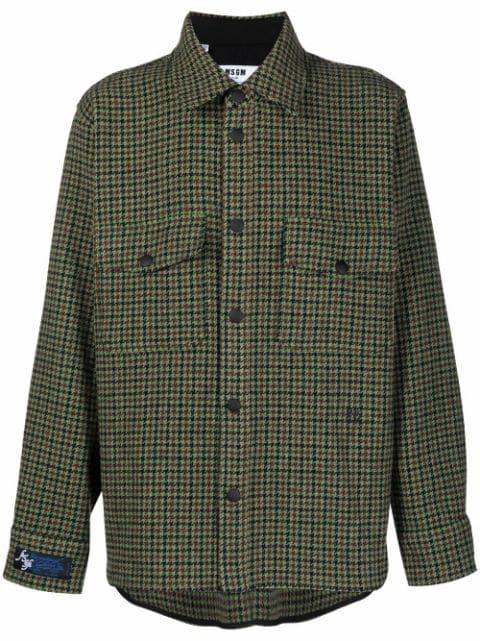 herringbone check-pattern shirt by MSGM