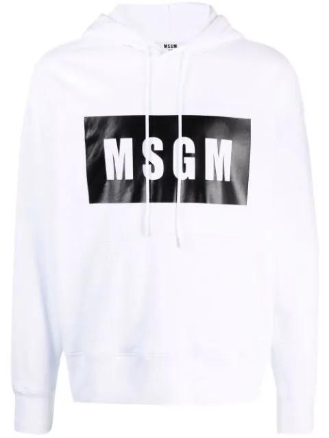 high-contrast logo hoodie by MSGM