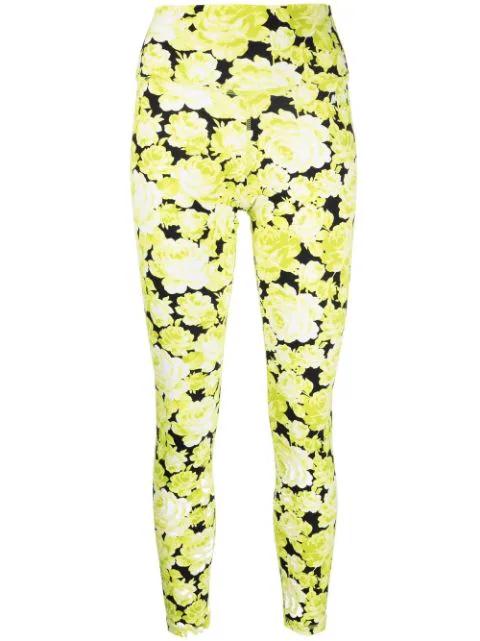 high-waist floral leggings by MSGM