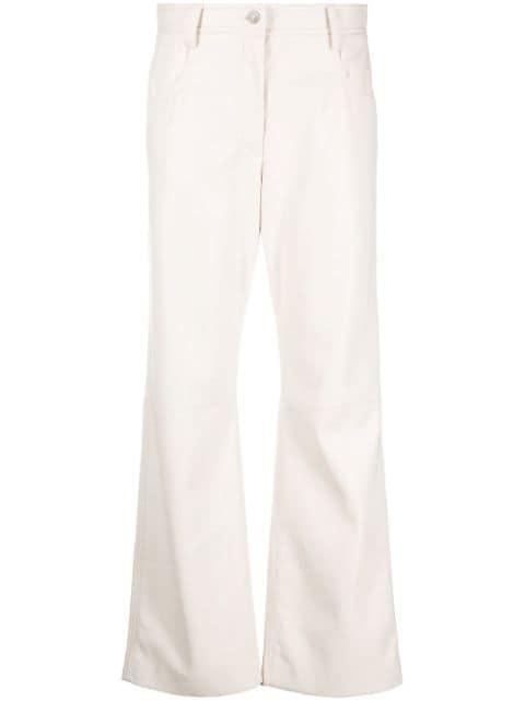 high-waisted faux-leather trousers by MSGM