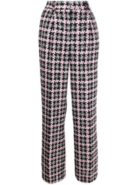 high-waisted tweed trousers by MSGM