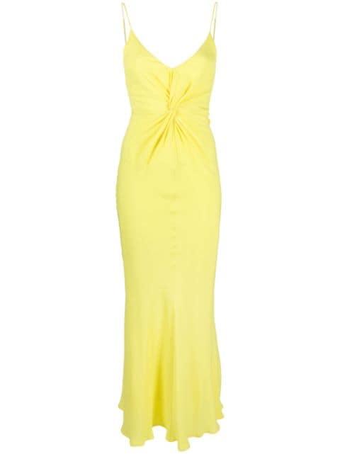 knot-detailed long-length dress by MSGM