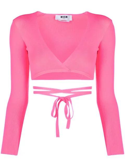lace-up cropped top by MSGM
