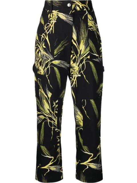 leaf-print trousers by MSGM