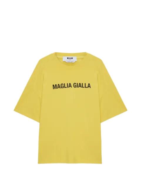 letter-print T-shirt by MSGM